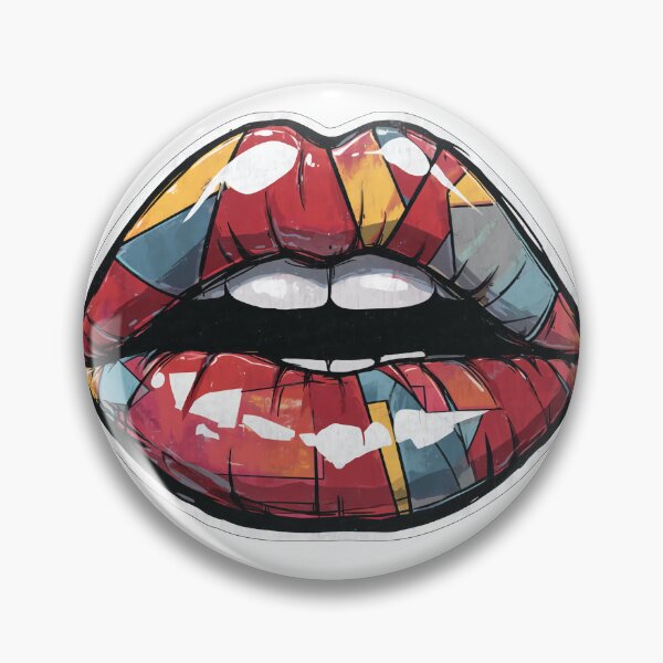 Item preview, Cyberpunk Lips – Futuristic Pop Art Illustration designed and sold by Grafititee.