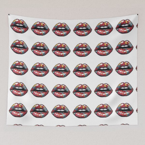 Item preview, Cyberpunk Lips – Futuristic Pop Art Illustration designed and sold by Grafititee.