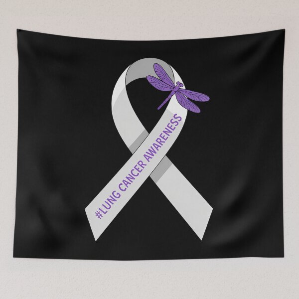 Item preview, Dragonfly White Ribbon Lung Cancer Awareness designed and sold by PunkNation-Arts.