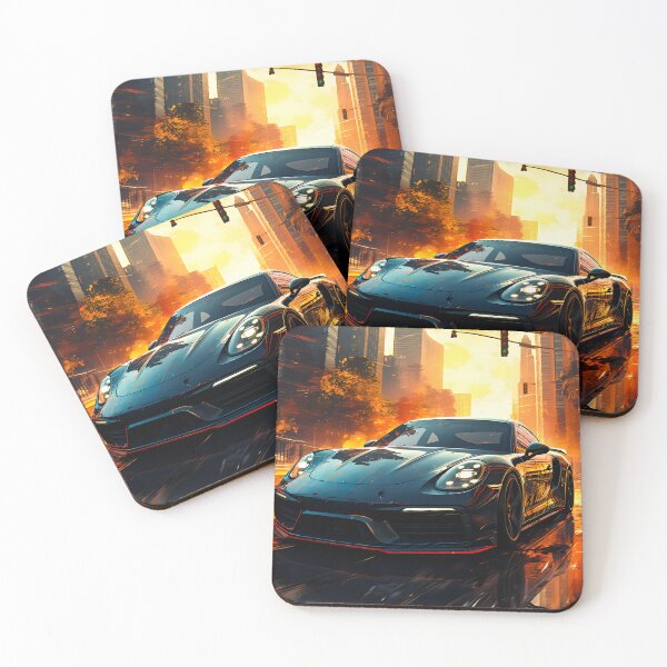 Item preview, Sleek Performance Vehicle Surrounded By Golden Urban Lighting designed and sold by RevUpDesign.