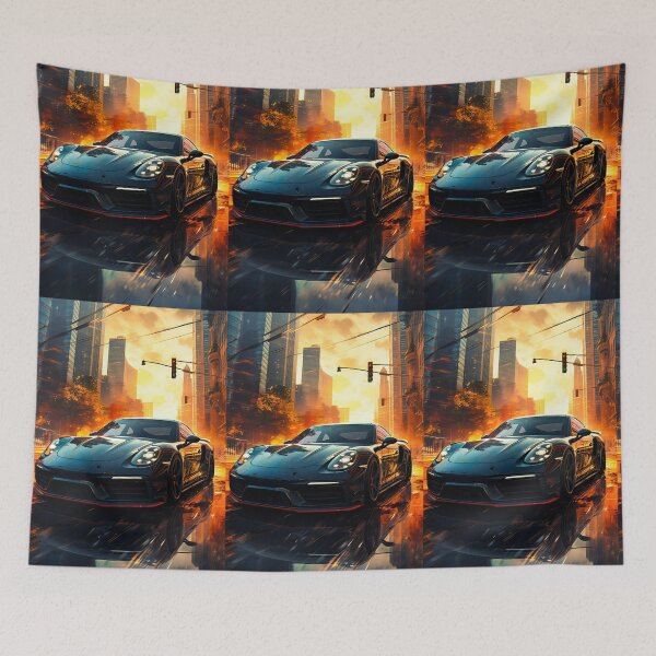 Item preview, Sleek Performance Vehicle Surrounded By Golden Urban Lighting designed and sold by RevUpDesign.