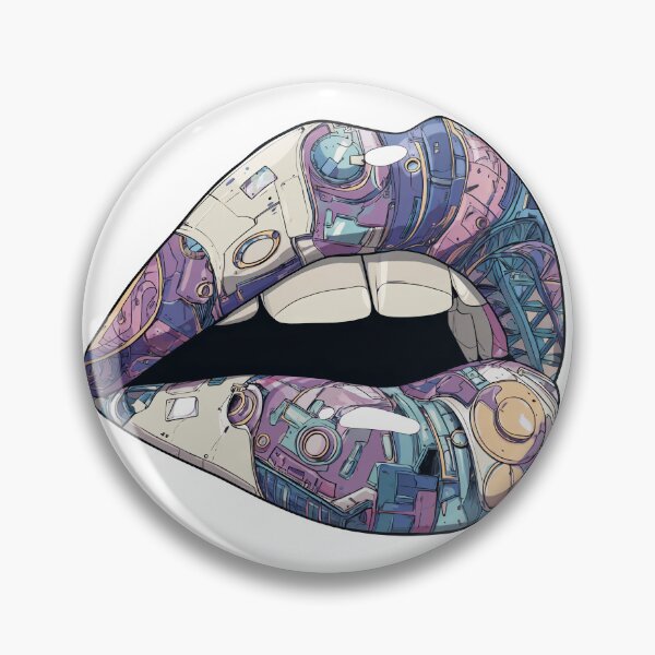 Item preview, Cyberpunk Lips – Futuristic Pop Art Illustration designed and sold by Grafititee.