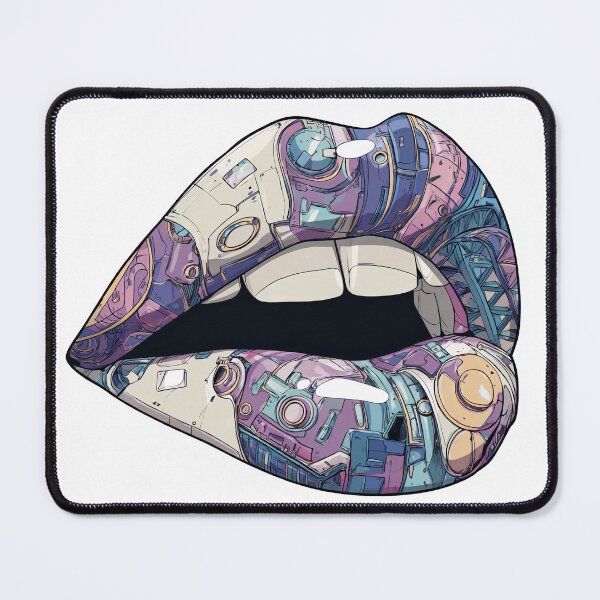 Item preview, Cyberpunk Lips – Futuristic Pop Art Illustration designed and sold by Grafititee.