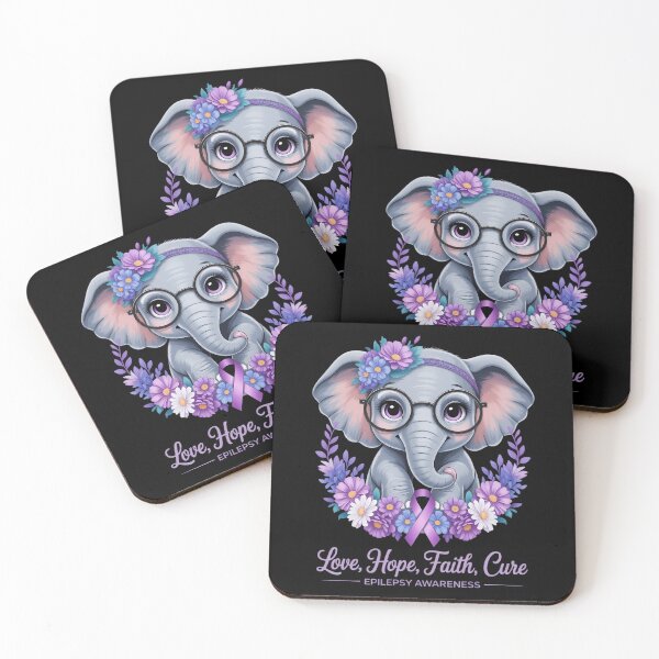 Item preview, Elephant Epilepsy Awareness with Purple Ribbon Neurodiverse designed and sold by PunkNation-Arts.