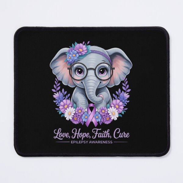 Item preview, Elephant Epilepsy Awareness with Purple Ribbon Neurodiverse designed and sold by PunkNation-Arts.