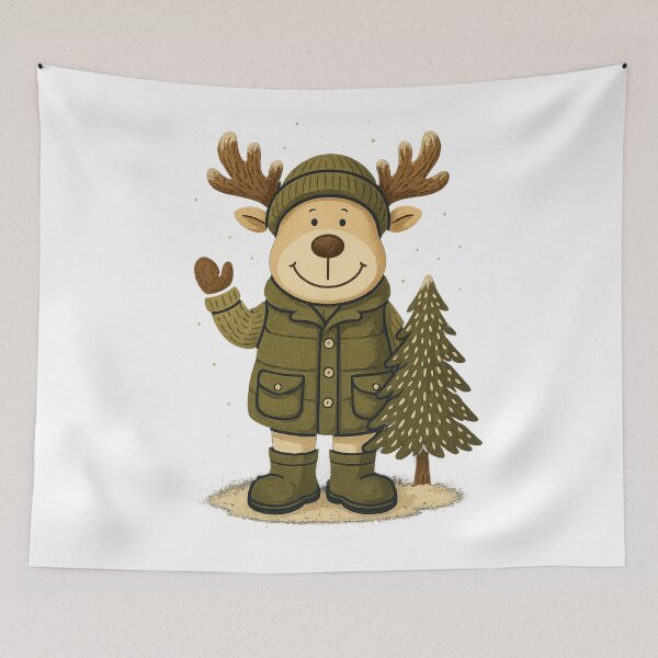 Item preview, Wintery moose friend – Sweet Christmas motif in a cozy style designed and sold by Bernd Friese.