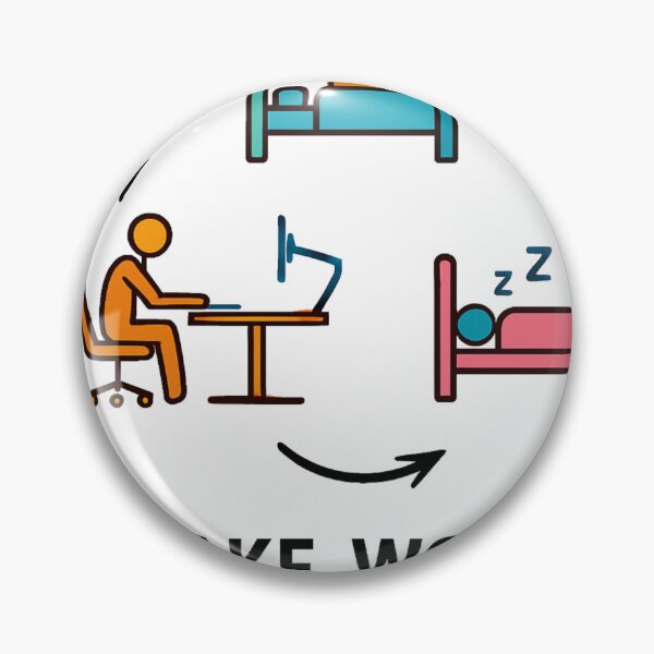 Item preview, “Wake Work Sleep Repeat – Colorful Life Loop Design” designed and sold by johnExpress02.