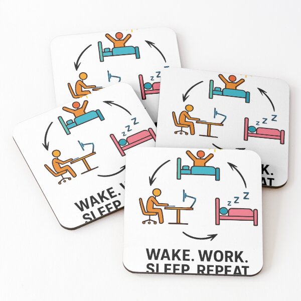 Item preview, “Wake Work Sleep Repeat – Colorful Life Loop Design” designed and sold by johnExpress02.