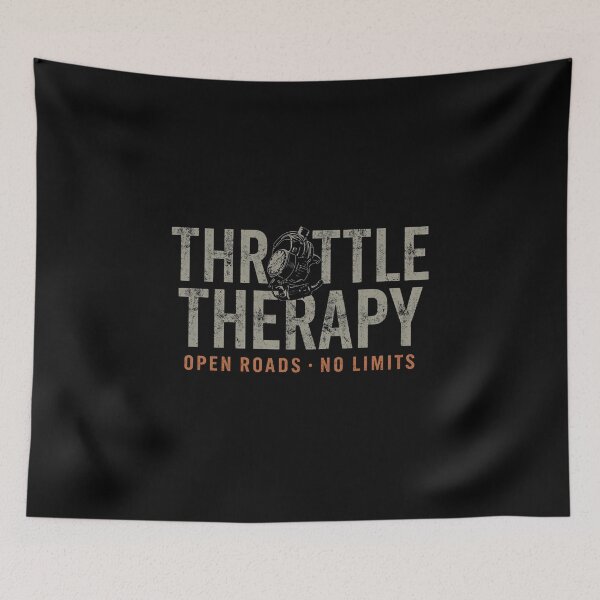 Item preview, Throttle Therapy Open Roads No Limits – Industrial Motorcycle Biker Design designed and sold by MotoRebel.