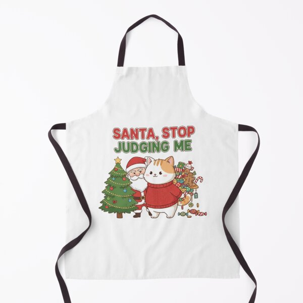 Item preview, Santa Judges Cat Hiding Christmas Snacks designed and sold by WildLeafDigital.