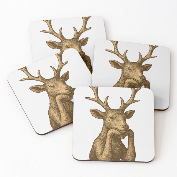 Item preview, Pensive Deer – Vintage Animal Illustration with Character designed and sold by Bernd Friese.