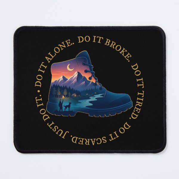 Item preview, Hiking Boot Mountain Art Just Do It designed and sold by wildexperience.