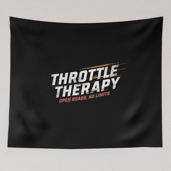 Item preview, Throttle Therapy Open Roads No Limits – Racing Speed Biker Design designed and sold by MotoRebel.