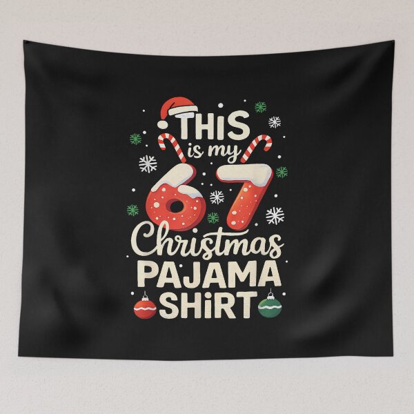 Item preview, 67 Meme Six Seven Funny Christmas Pajama Gen Z Alpha Slang designed and sold by TalalosART.