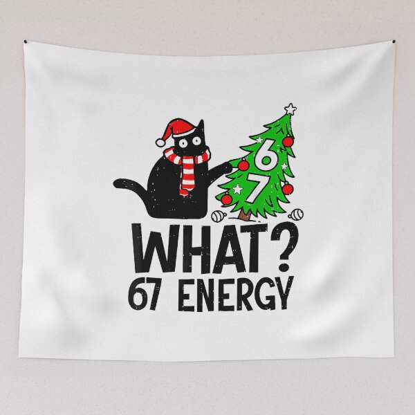 Item preview, 67 Meme Six Seven Cat Funny Christmas Gen Z Alpha Meme Slang designed and sold by TalalosART.