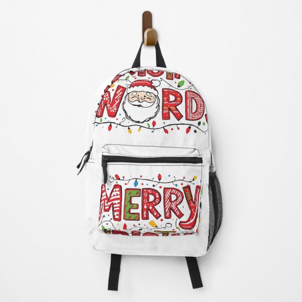 Item preview, Merry Christmas Words Festive Lettering With Santa Illustration On Black Background designed and sold by KanDa-Shop.