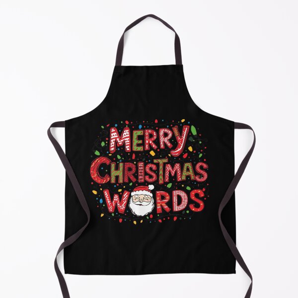 Item preview, Merry Christmas Words Festive Lettering With Santa Illustration On Black Background designed and sold by KanDa-Shop.