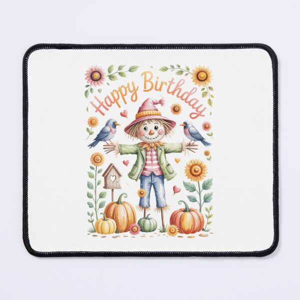 Item preview, Scarecrow In Pumpkin Garden Hello Fall Autumn Falling Leaves designed and sold by HellD3vil-Art.