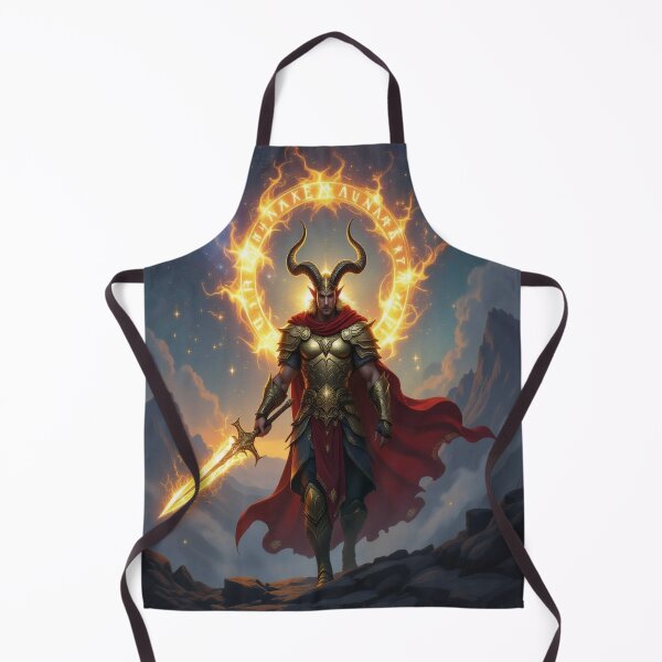 Item preview, Aries Fire Warrior – Mythic Zodiac Power in golden armor & cosmic flames over starry mountains designed and sold by FotoworldEdel.