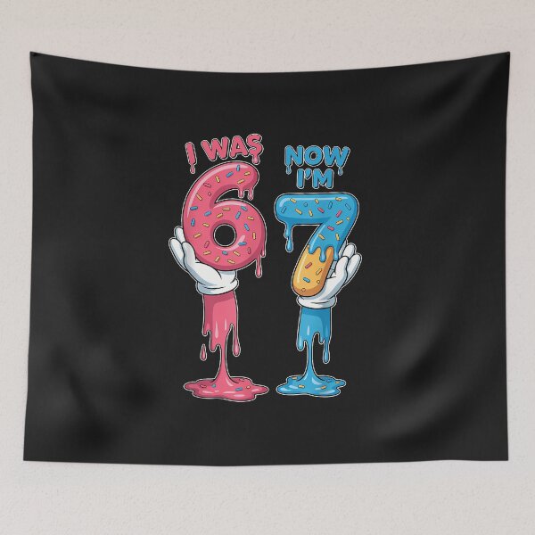 Item preview, I Was 6 Now I'M 7 Year Old Birthday Six Seven 67 Kids designed and sold by diyoor.