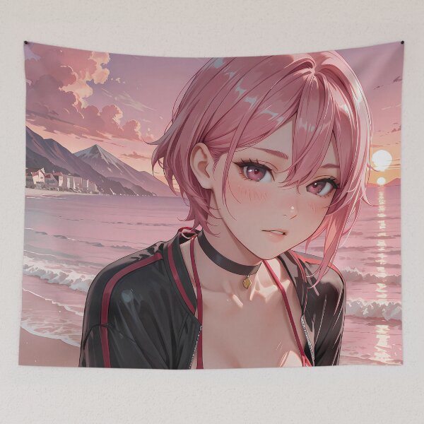 Item preview, Aira Shiratori Pensive Sunset Beach Vibe Dandadan designed and sold by HumbertoValveno.