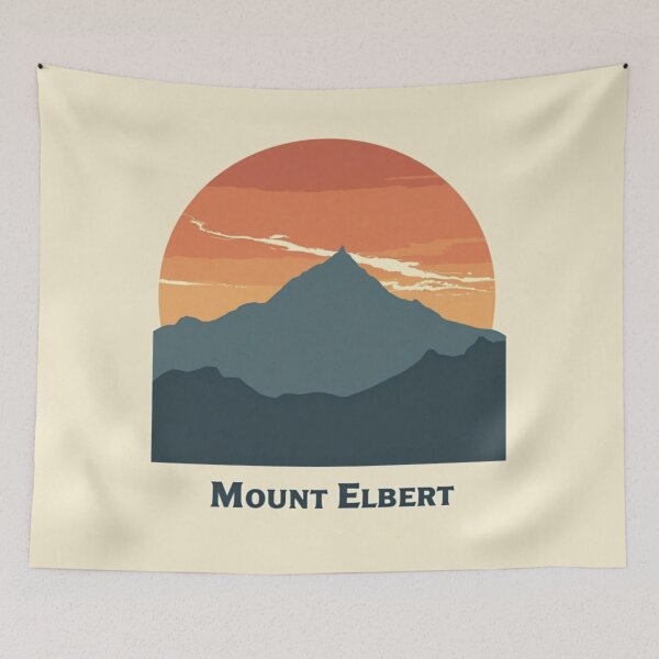 Item preview, Mount Elbert Silhouette | Colorado 14er Hiking Print designed and sold by Katedesignz.