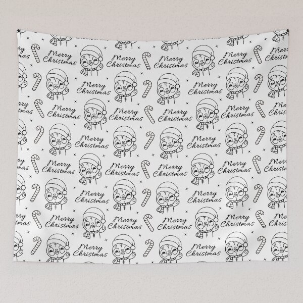 Item preview, Cute kawaii Christmas coloring page with funny panda, festive seamless pattern designed and sold by IrinaCuteLab.