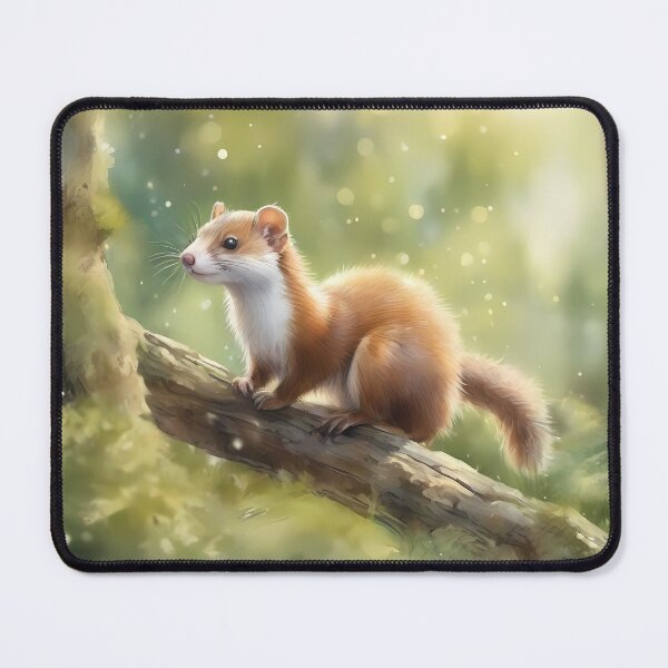 Item preview, Cute Weasel in Morning Forest designed and sold by CalmnessbyChoice.