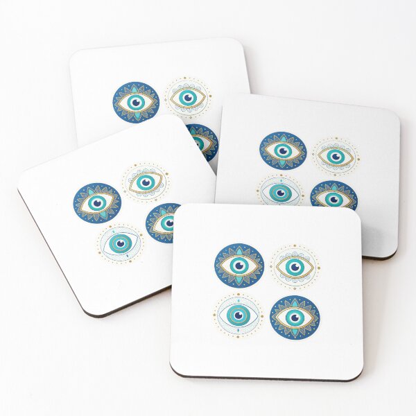 Item preview, Mandala Style Evil Eye Sticker Set | Blue & Gold Protection Amulet designed and sold by asliberry.