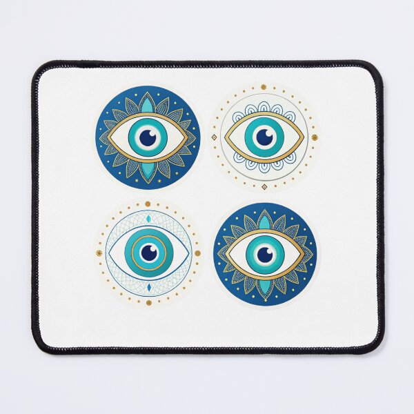 Item preview, Mandala Style Evil Eye Sticker Set | Blue & Gold Protection Amulet designed and sold by asliberry.