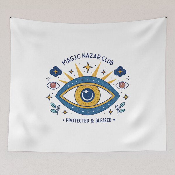 Item preview, Magic Nazar Club | Protected & Blessed Evil Eye T-shirt Design designed and sold by asliberry.