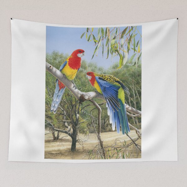 Item preview, "Heatwave" (Eastern Rosellas) designed and sold by Frances McMahon Watercolour Bird Artist.