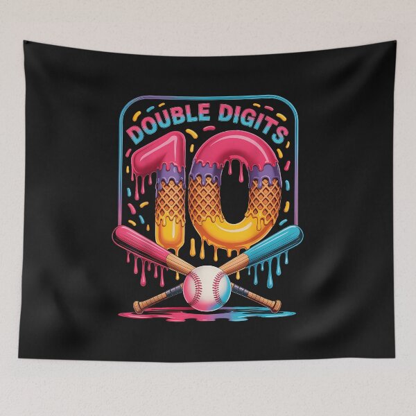 Item preview, Baseball 10Th Birthday Ice Cream Drip For Boys Girls Kids designed and sold by facegm.