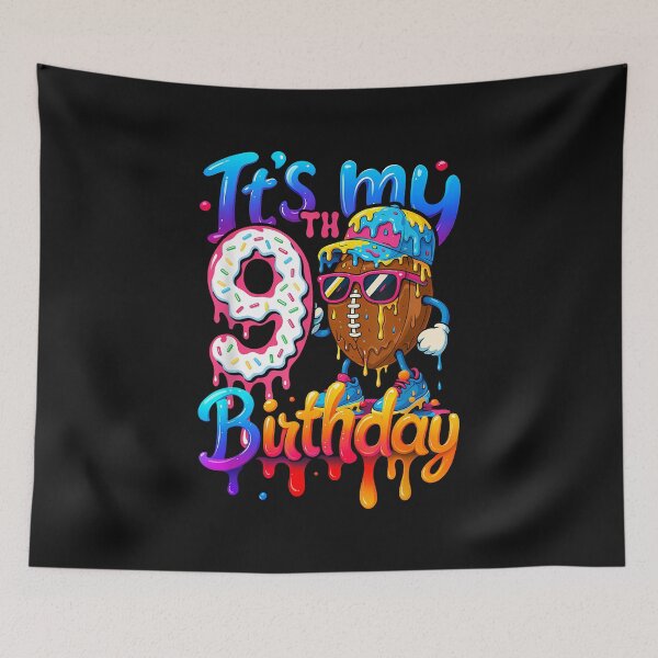 Item preview, It'S My 9Th Birthday Football Ice Cream Drip designed and sold by facegm.