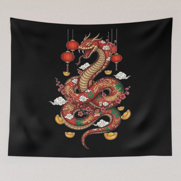 Item preview, Vibrant Lunar Dragon Serpent designed and sold by ZodiacWonders.