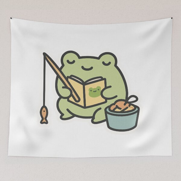 Item preview, Cozy Frog Reading While Fishing designed and sold by DariaOltes.
