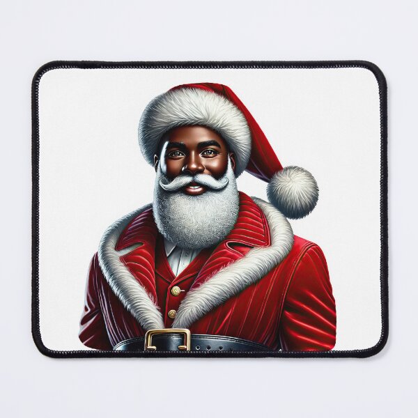 Item preview, Smiling Black Santa with White Beard | Festive Christmas Design designed and sold by Lulunza.