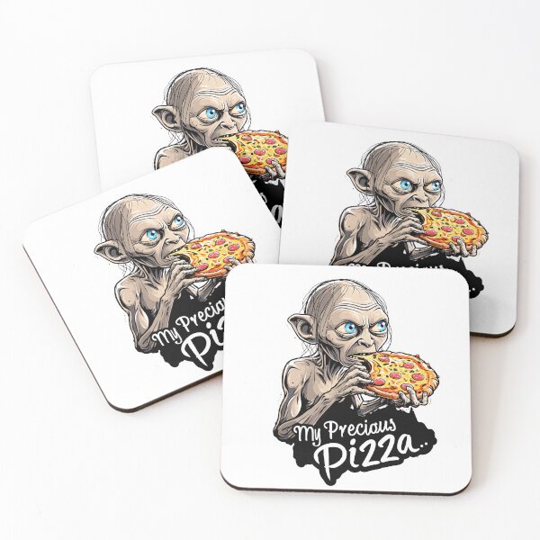 Item preview, Gollum Eating Pizza — “My Precious Pizza” LOTR Funny Design designed and sold by SleekLineSketches.