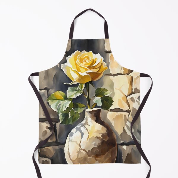 Item preview, Yellow Rose in Clay Vase designed and sold by CalmnessbyChoice.