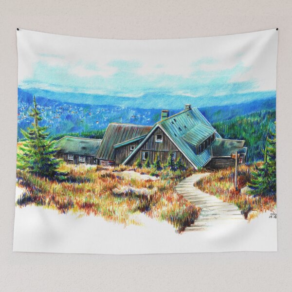 Item preview, Drawing of a mountain shelter designed and sold by Adam Wróbel.