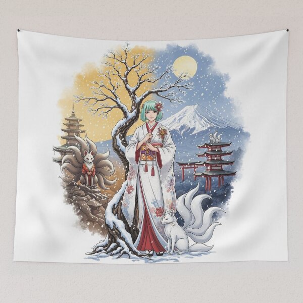 Item preview, Japanese woman with Kitsune logo designed and sold by Talpha.