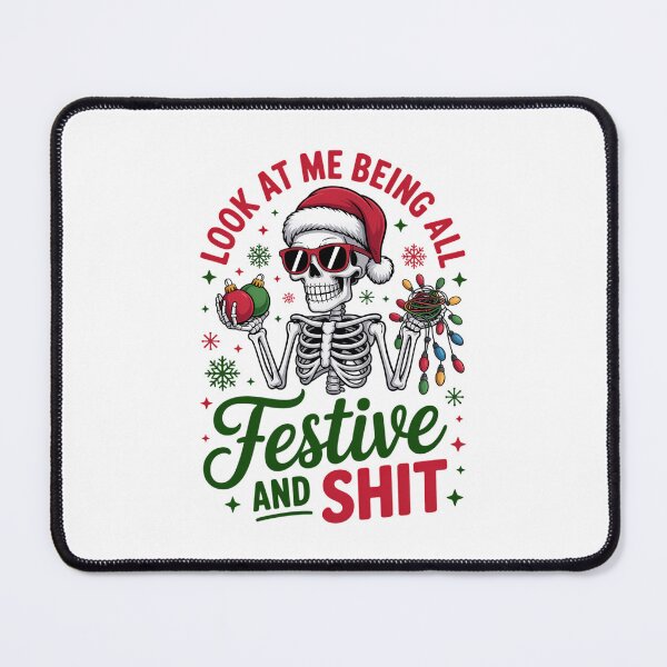 Item preview, Christmas Sarcastic Santa Xmas Trendy Festive Holiday Christmas Skeleton designed and sold by VENOM0RIOT.