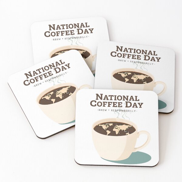 Item preview, Celebrate National Coffee Day with a stylish cup featuring a world map design and a call for responsible brewing practices designed and sold by SpaceartLilu.