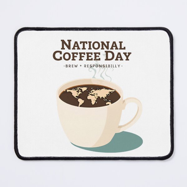 Item preview, Celebrate National Coffee Day with a stylish cup featuring a world map design and a call for responsible brewing practices designed and sold by SpaceartLilu.