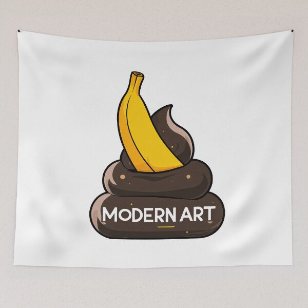 Item preview, Stuck Banana in Poop — “Modern Art” Funny Cartoon Design designed and sold by SleekLineSketches.