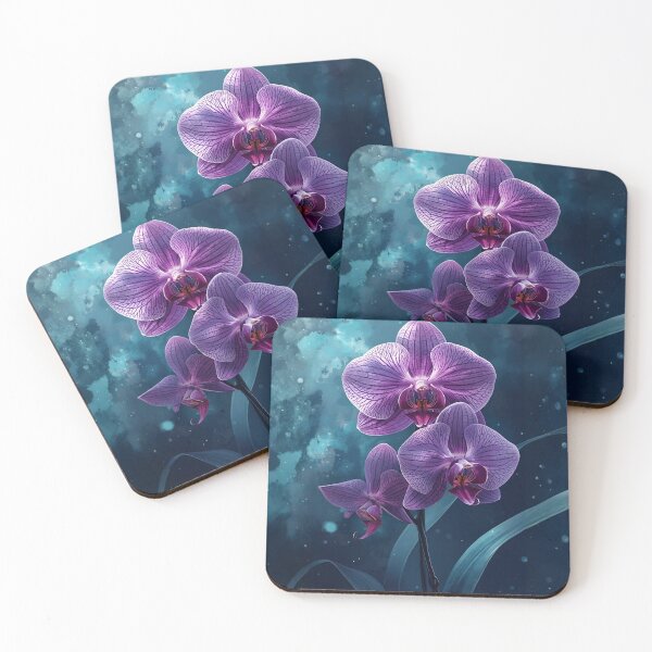Item preview, Purple Orchid Blossoms Under Night Sky designed and sold by LakLuxe studio .