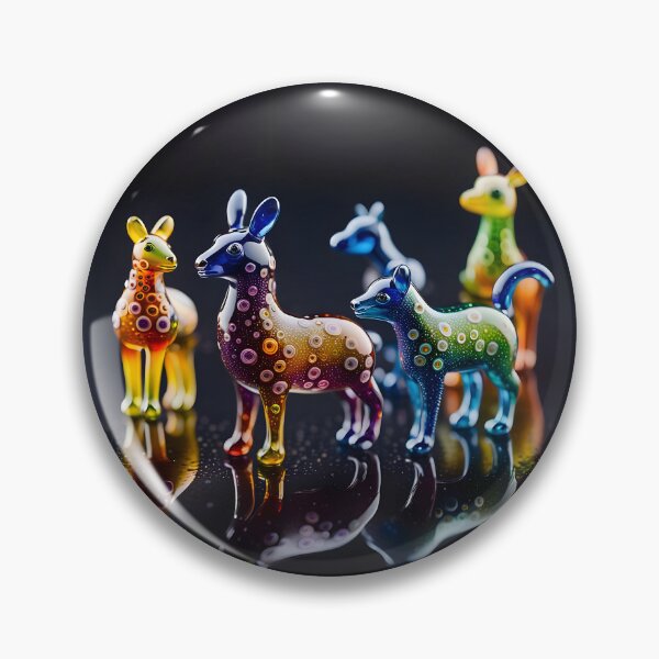 Item preview, Colección de figuras de animales de cristal radiante – Impresión artística de figuras de animales coloridas designed and sold by PawPrintedArt.