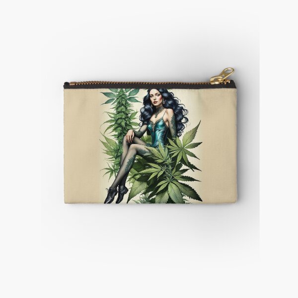 Item preview, Pinup girl in the cannabis jungle designed and sold by Talpha.