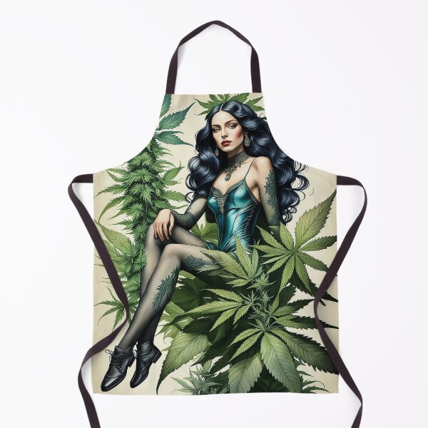 Item preview, Pinup girl in the cannabis jungle designed and sold by Talpha.