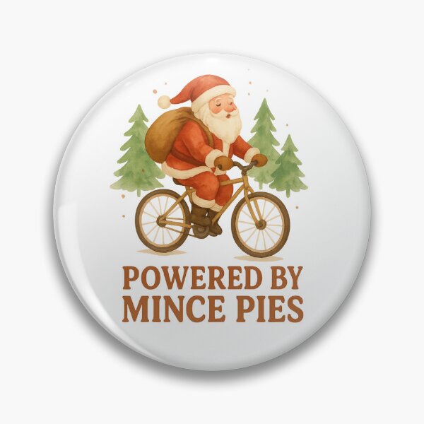Item preview, Powered by Mince Pies – Festive Santa Cycling Design designed and sold by Tender Flower Clothing.